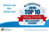 AllergyEats Releases 2016 Top 10 List of Allergy-Friendly Restaurants