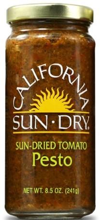 产品正面形象，加利福尼亚太阳干太阳干番茄香蒜酱，净重量8.5盎司