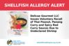 Shellfish Allergy Alert (SHrimp) - Delicae Gourmet Peanut Sauce, Panang Curry Sauce, and Spicy Red Curry Sauce
