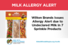 Milk Allergy Alert - Wilton Brands Sprinkle Products