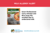 Milk Allergy Alert: Knorr Professional Curry Chicken and Rice Soup Mix