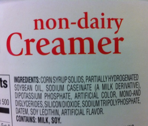 非乳制品奶精标签